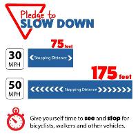 Pledge to Slow Down Stopping Distance Info Graphic